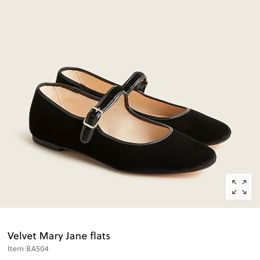 J. Crew Velvet Mary Jane flats 7.5